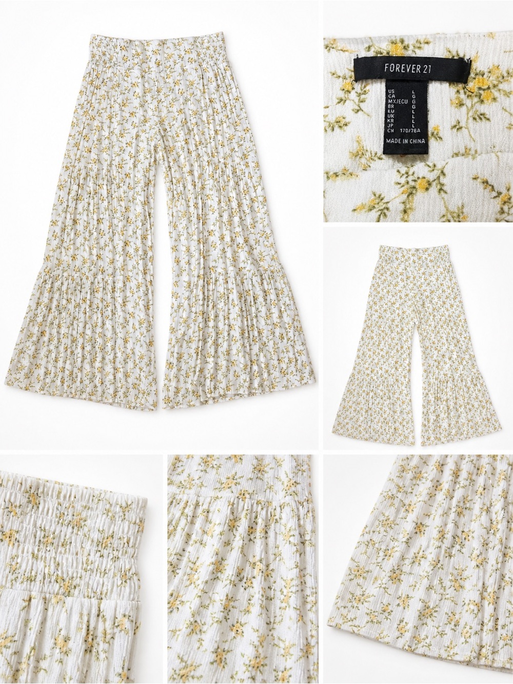 Forever 21 Floral Wide Leg Boho Pants – Size Large